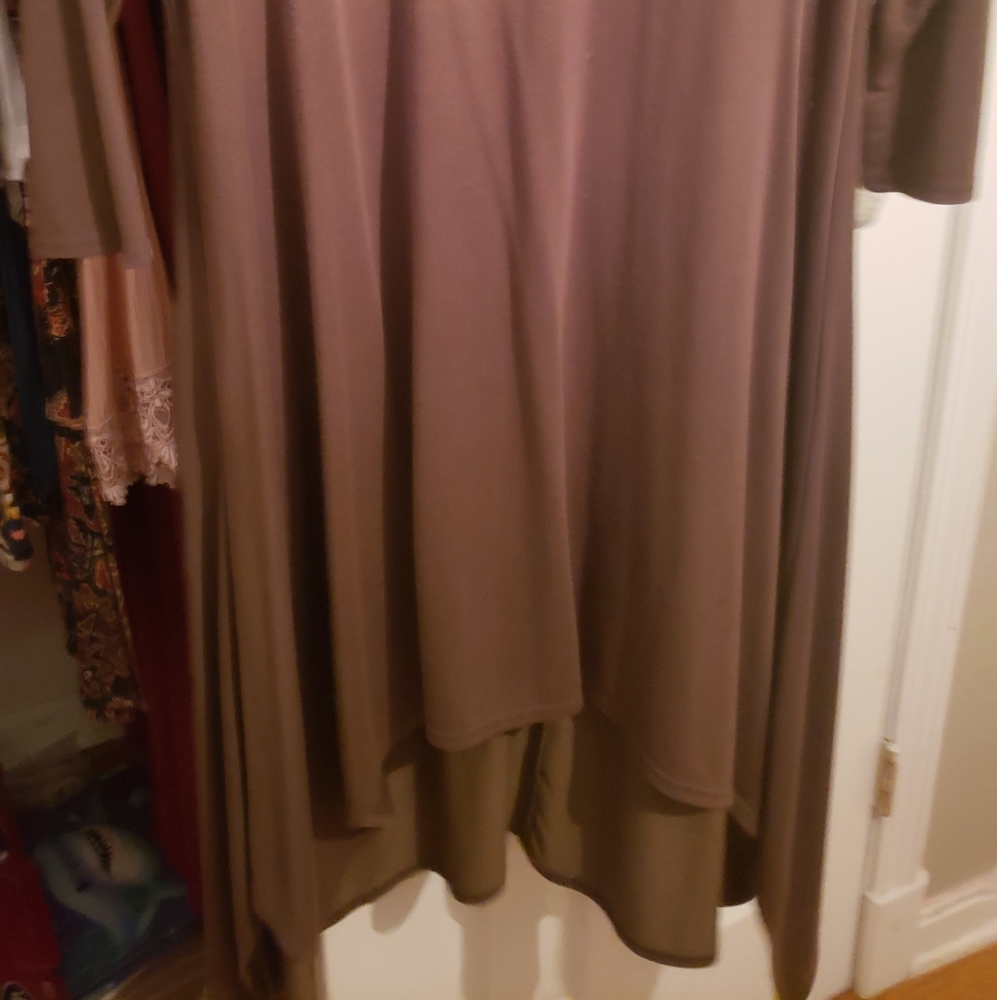 High low army green dress